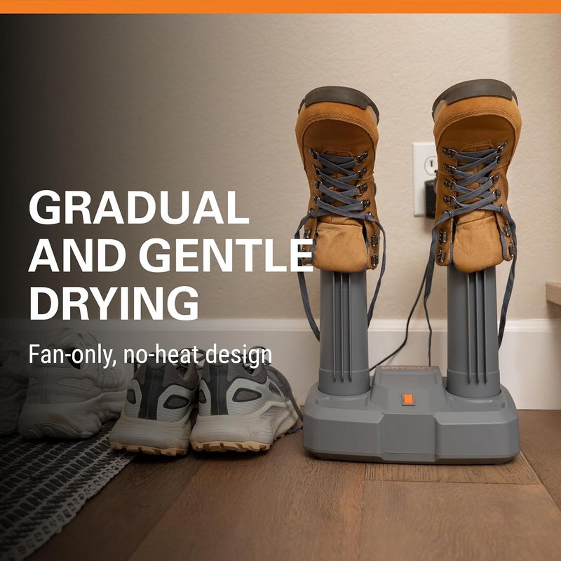 DRYGUY Footwear Dryer – No-Heat, Fan-Driven Shoe Dryer for Hiking, Cleats, and Dress Shoes | Gentle Airflow | Compact, Quiet Design with 2 Universal Drying Ports and 6-Foot Power Cord - Image 2